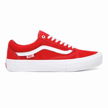 Vans Suede Old Skool Pro - Miesten Tennarit - Punainen/Valkoinen